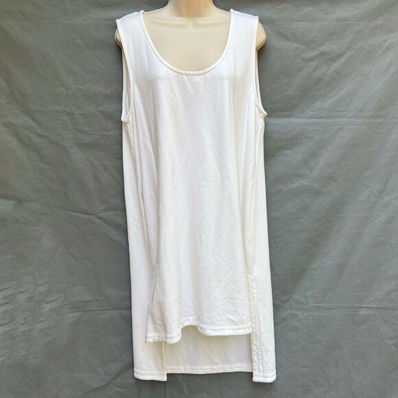 Soft Surroundings Tops - Soft Surroundings Size Large Creamy White Tunic Sleeveless Scoop Neck Side Slits